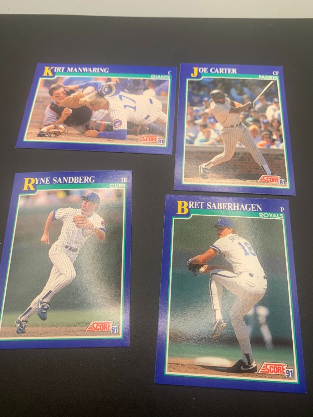 Lot of 4 1991 Score Misc Baseball Trading Cards FEAT Joe Carter